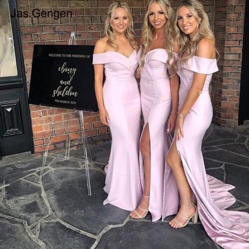Bridesmaid dresses for Evening event Front Slit Long Mermaid Prom Gown 2020 for Women
