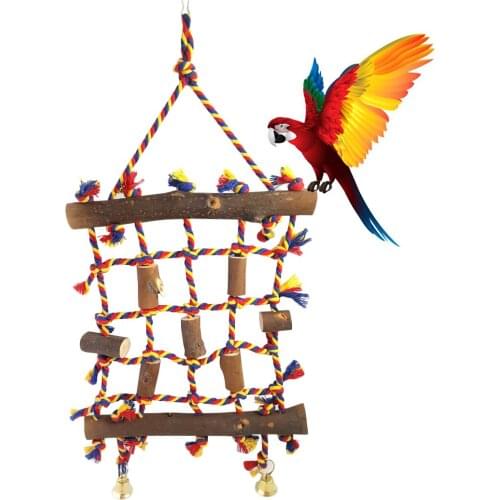 Parrot Climbing Net Bird Toy Swing Rope Net Bird Stand Net Hammock With Hook Bird Hanging Climbing Chewing Biting Toys