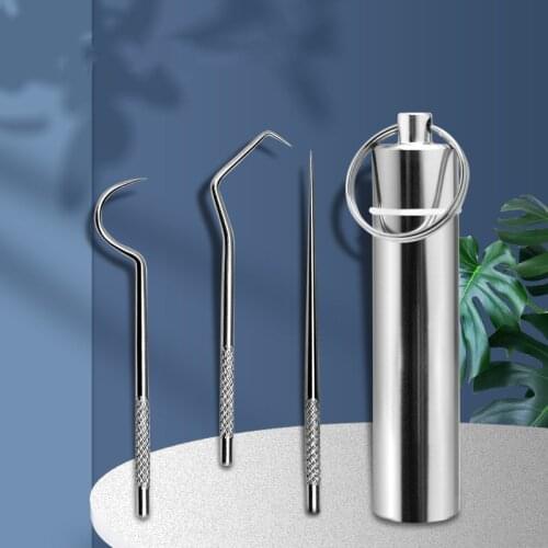 Stainless Steel Toothpick Set EDC Portable Cleaning Mouth Toothpick Outdoor Home Travel Sealed Storage Container Toothpick Box