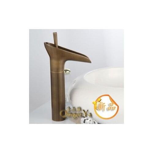 Supply of antique copper basin faucet faucet full 8880 models heightening waterfall basin faucet hot and cold water