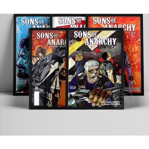 Sons Of Anarchy Comic Poster, America Movie Role Wall Art, Modern Figure Wall Stickers, Corridor Living Room Bedroom Wall Decor