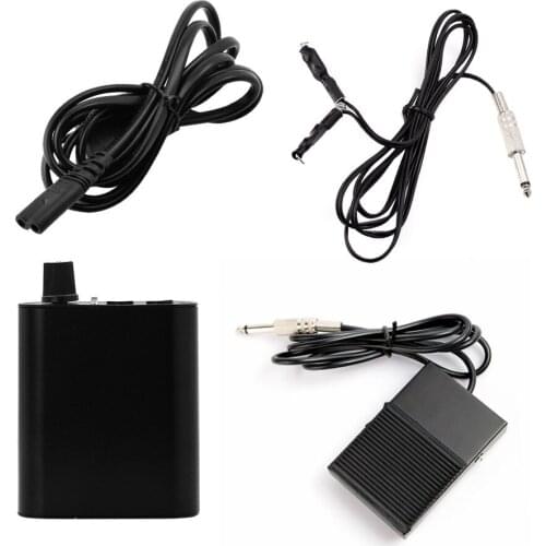 Professional 1pcs Tattoo Kit Tattoo Mini Power Supply Foot Pedal Flexible Clip Cords With European standard Power Cable supplier