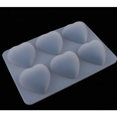 6 Cavity Love Heart Fondant Mold Cookie Cutter Silicone Mold Cookie Cutter Muffin
