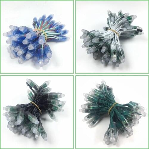 500pcs DC5V /DC12V 12mm ws2811 ic LED Module Black/Green/White/RWB Wires String Christmas led Pixel light;Addressable;waterproof