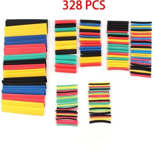 328pcs/Set Heat Shrink Tube Termoretractil Polyolefin Wrap Wire Cable Insulated Sleeving Tubing Sleeve Shrinking Assorted Kit