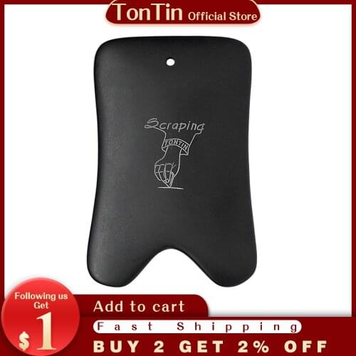 Tontin Traditional Bian Stone Needle Therapy Black Color U shape Face-lift Back detox Dredge meridians Neck lymph Tool