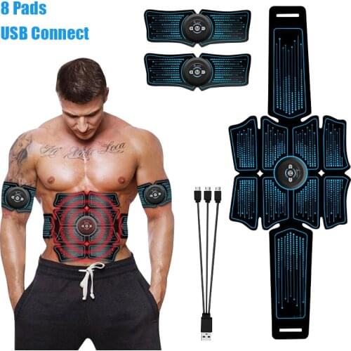 EMS Abs Abdominal Muscle Stimulator Trainer USB Connect Fitness Equipment Training Gear Muscles Electrostimulator Toner Exercise