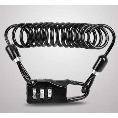 Bicycle password lock retractable cable lock wire helmet motorcycle wire bike combination cycling safety MTB code luggage pad