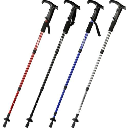 External Quick Lock Trekking Pole Hiking Telescope Stick Nordic Walking Stick Shooting Crutch Senderismo Hiking Accessories