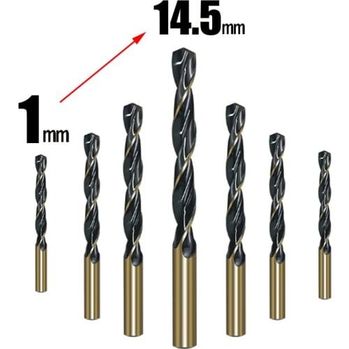 High quality 1pc Twist Drill Bit hss drill Set1-14.5mm, for Drilling on Hardened Steel, Cast Iron & Stainless Steel