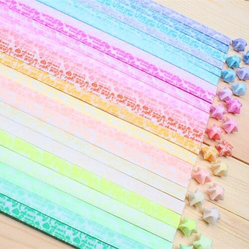 150PCS Luminous I LOVE YOU lucky stars Origami colorful DIY handmade origami craft paper