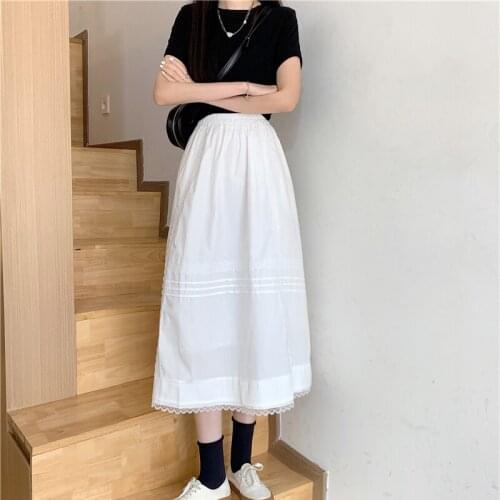 Long Skirt Female Cake Skirt Half-length Skirt Female Summer New Korean Version of The High-waisted Thin All-match A-line Skirt