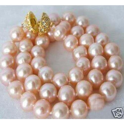 Charmming 12 mm pink sea shell Pearl Necklace 18" beads jewelry making AAA+ about 33 pcs/strands Wholesale Price