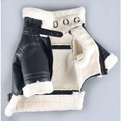 Winter Thick PU Jacket For Pet Dogs Clothing For Pug Clothes For Dog S-2XL Pet Coat Windproof Down For French Bulldog Schnauzer
