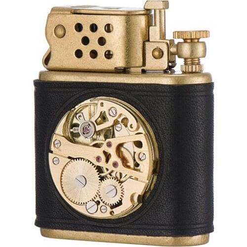 Zorro Luxury Cigarette Lighter Fine Copper Genuine Leather Mechanical Movement Kerosene Lighter Smoking Accessories Gift for Men