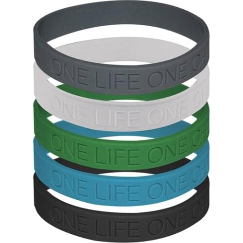 1pc Man Woman Unisex One Life One Chance Never Give Up I Promise Motivation Sport Silicone Rubber Bracelet Wristband