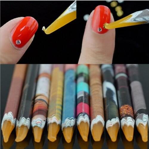 1Pcs Rhinestone Dotted Pen Crayon Manicure Tool for Diamond Painting Self-adhesive Picking Gemstone Drilling Tools Random Color