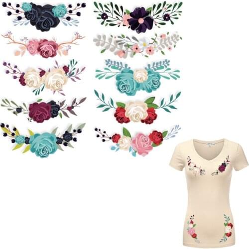 10Pcs Flower Set Ironing Stickers Cartoon Flower Patch New Heat Transfer Washable Diy Garment Accessory Iron On T-Shirt Jeans