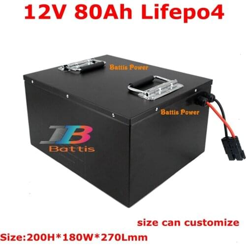12V 80AH lifepo4 battery not 12v 100ah li ion BMS 4S 12.6v for backup power inverter RV Solar energy inverter +10A Charger
