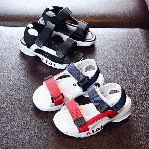 2021 summer new boys' sandals childrens soft bottom sand shoes color matching baby shoes girls' sandals princess shoes