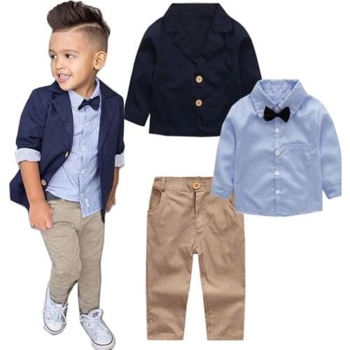 3pcs Baby Boy Clothes Set Spring Autumn Back to School Outfit Little Gentleman for 2 3 4 5 6 7 8 years