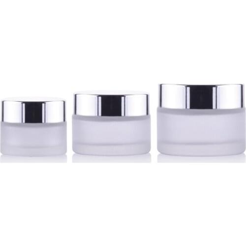 300pcs 15g 30g 50g Glass Facial Cream Jar Empty Cosmetic Sample 15ml 30ml 30ml Container Emulsion Refillable Pot For Travel