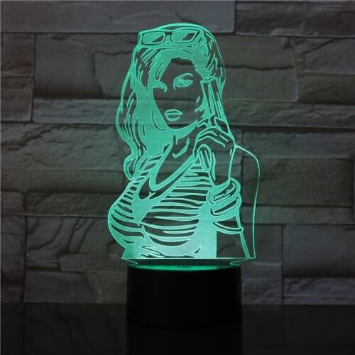 3D LED Luminarias Night Light Desk Lamp Girl Lights Childrens Nightlight Visual Led Desk Lights Illusion Lamp 7 Colors 2996