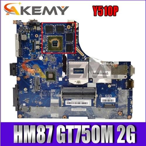 Akemy VIQY1 NM-A032 Is Suitable For Lenovo Y510P Laptop Motherboard PGA947 HM87 GT750M 2G DDR3 100% Test Work Free Shipping