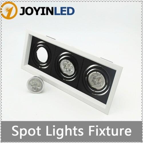 Free shipping 3pcs Square with back rings fitting kit black Iron case gu10/mr16 spotlight led Fixture/holders