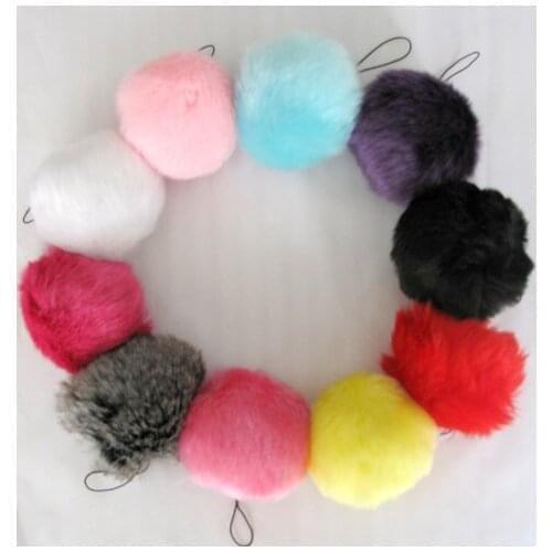 Free shipping Faux rabbit fur ball fake fur ball cheap fur ball keychain Fashion bag accessory