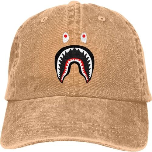 Bape Blood Shark baseball caps for men and women adjustable camping truck hat black color