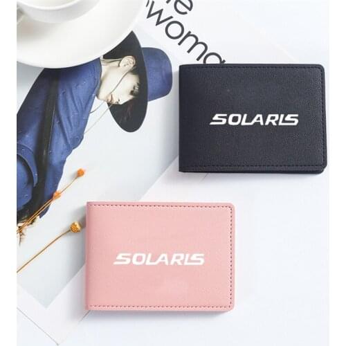 For Hyundai SOLARIS 2019 2017 2012 Genuine Leather Passport Cover Car Driving Documents Card Case Credit Holder