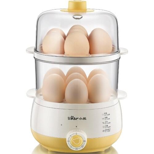 Double layer timing egg boiler small electric steamer for 30 minutes