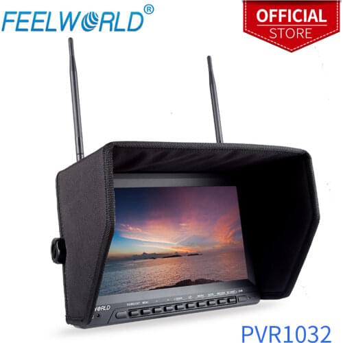 Feelworld PVR1032 10.1 Inch IPS HD FPV Monitor with DVR Built-in Battery Dual 5.8G 40CH Diversity Receiver 10.1" Drone Monitor