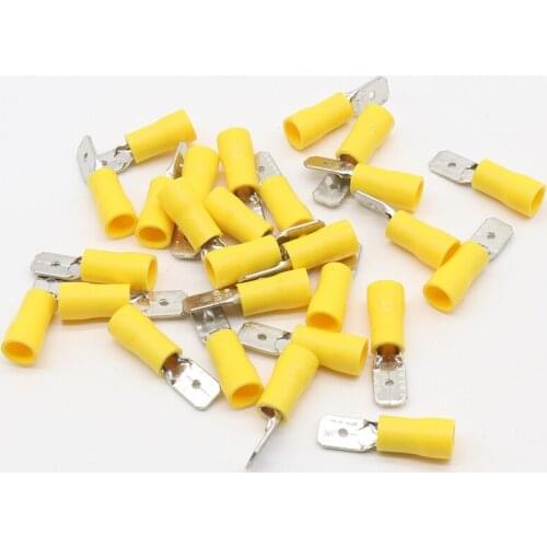 MDD5-250 MDD5.5-250 male Insulated Spade 100PCS/Pack Quick Connector Terminals Crimp Terminal AWG MDD