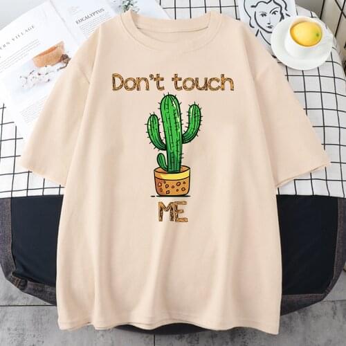 Green Vibrant Cactus Prints T-Shirt Women Fashion O-Neck T Shirt Aesthetic Crewneck Tee Clothing Vintage Branded Female Tshirt