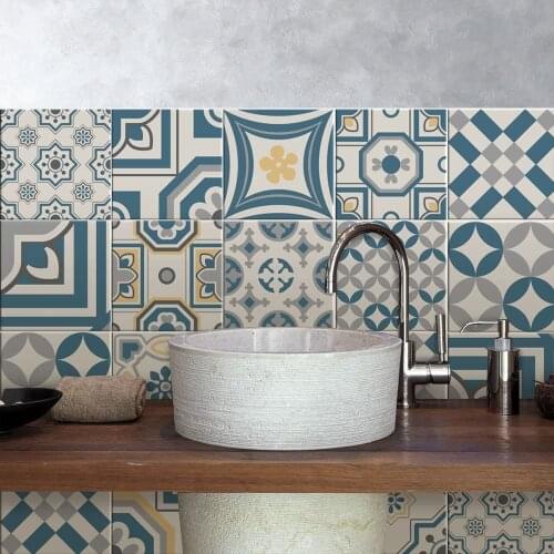 K-PS00124 (24 pieces) tile size 15x15 cm - Made in Italy-PVC for bathroom and kitchen