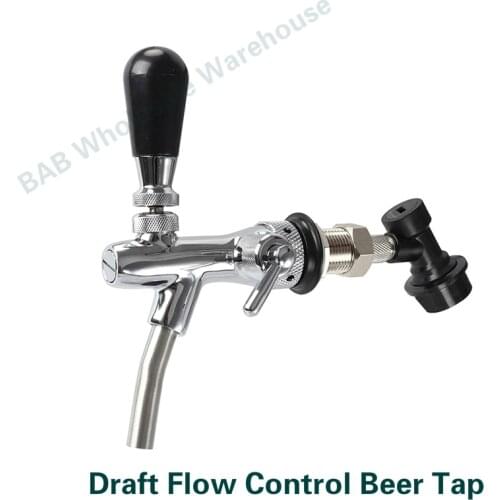 Draft Flow Control Beer Tap EU Type Chrome Beer Spiogt Faucet with Thread Ball Lock Beer Valve