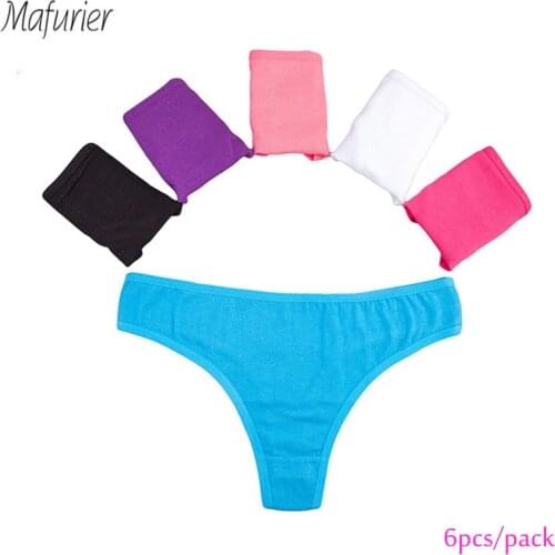 Mafurier Free Shipping Sexy Women Panties Thong Female Cotton G-String Briefs Ladys Soft lingeries Underwear Knickers 6Pcs/lot