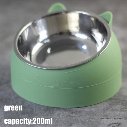 Cute Dog Bowl Slanted Pet Bowl No Mess for Dogs Cat 15 Degree Tilted