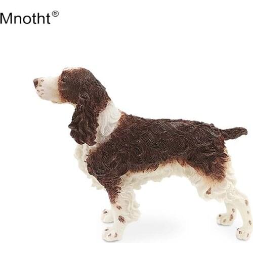 Mnotht 1/6 Springer Spaniel Dog Simulation Animal Dog Model Scene Accessory Toy for Action Figure Gift Collection m5n