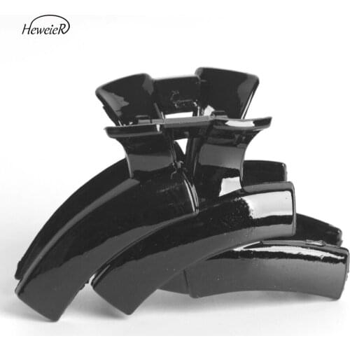 Fashion Women Plastic Black Hair Crab Clamp Grasp Claws Clip Comb Headwear Hairpins Headdress Hairpiece Accessories 85x48mm