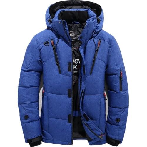 Men Parka Down High Quality Thick Warm Winter Jacket Hooded Thicken Duck Down Coat Casual Slim Overcoat With Many Pockets Mens