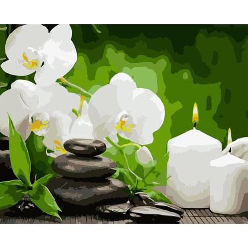 DIY Painting By Numbers lotus statue illustration Drawing On Canvas HandPainted Painting Art Gift DIY Home Decoration