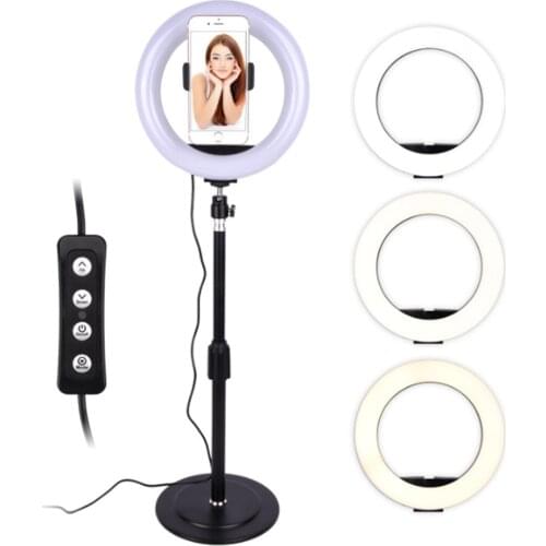 Live Broadcast Dimmable Desktop 7.9 inches Ring LED Light Mobile Phone Beauty selfie Photography Fill Light Phone Holder