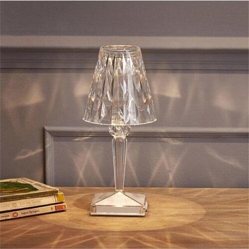 Nordic Crystal LED Table Lamp Italy lustre USB Battery Desk Lamp Bedroom Bedside Table Light Restaurant Kitchen Indoor Lighting