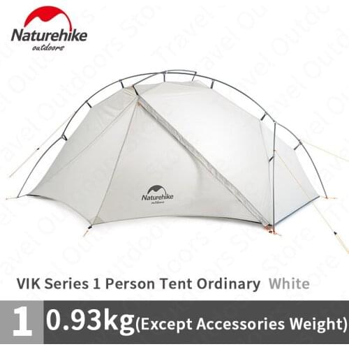 Naturehike 15D Vik Series Tents Ultralight Waterproof White Outdoor Camping Tent For 1 Person 930g Travel Hiking With Free Mat