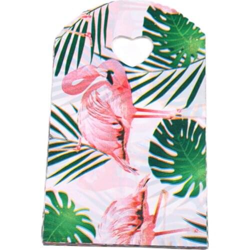 Wholesale 50pcs/lot 13*21cm Plastic Christmas Gift Package Bags with Flamingo Favor Party Birthday Sweets Candy Packaging