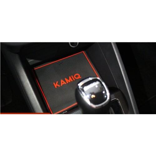 Auto anti-slip cup mat non slip door gate pad for Skoda Kamiq 2017-2019, car styling accessories