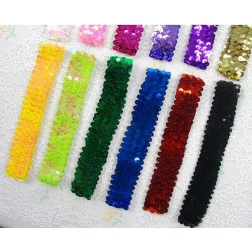 Baby girl stretch sequins headband party headwear children kids teens bling hair band XMAS hair jewelry 12 colors FAVORS gift